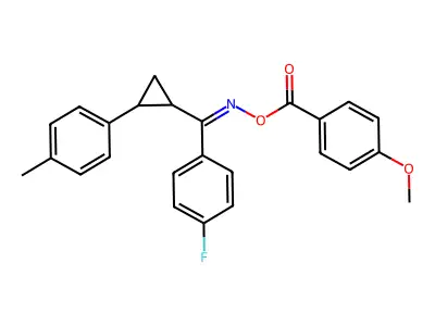 [[(4-fluorophenyl)-[2-(4-methylphenyl)cyclopropyl]methylidene]amino] 4-methoxybenzoate structure
