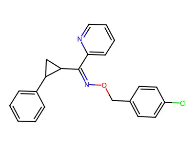 N-[(4-chlorophenyl)methoxy]-1-(2-phenylcyclopropyl)-1-pyridin-2-ylmethanimine structure