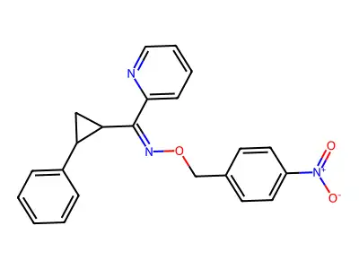 N-[(4-nitrophenyl)methoxy]-1-(2-phenylcyclopropyl)-1-pyridin-2-ylmethanimine structure