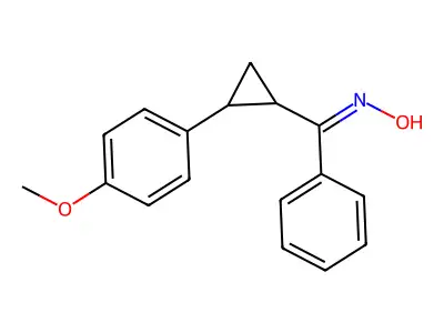 N-[[2-(4-methoxyphenyl)cyclopropyl]-phenylmethylidene]hydroxylamine structure