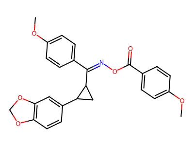 5-{2-[{[(4-methoxybenzoyl)oxy]imino}(4-methoxyphenyl)methyl]cyclopropyl}-1,3-benzodioxole structure