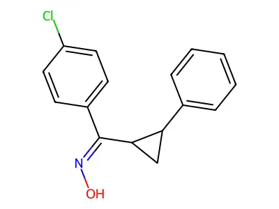 N-[(4-chlorophenyl)-(2-phenylcyclopropyl)methylidene]hydroxylamine structure