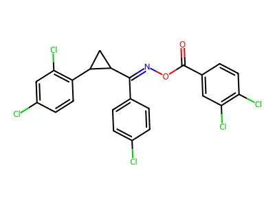 [[(4-chlorophenyl)-[2-(2,4-dichlorophenyl)cyclopropyl]methylidene]amino] 3,4-dichlorobenzoate structure
