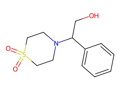 4-(2-Hydroxy-1-phenylethyl)-1lambda~6~,4-thiazinane-1,1-dione structure