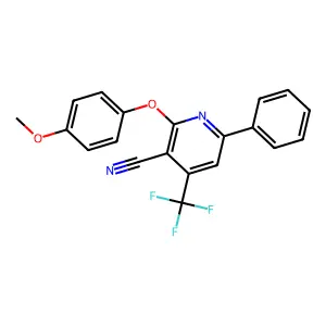 2-(4-Methoxyphenoxy)-6-phenyl-4-(trifluoromethyl)nicotinonitrile structure