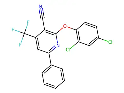 2-(2,4-Dichlorophenoxy)-6-phenyl-4-(trifluoromethyl)pyridine-3-carbonitrile structure