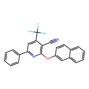 2-(2-Naphthyloxy)-6-phenyl-4-(trifluoromethyl)nicotinonitrile structure