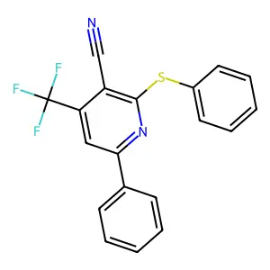 6-Phenyl-2-(phenylsulfanyl)-4-(trifluoromethyl)nicotinonitrile structure