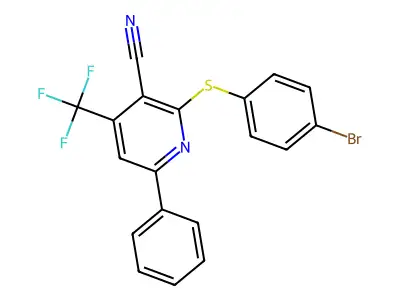 2-[(4-Bromophenyl)sulfanyl]-6-phenyl-4-(trifluoromethyl)nicotinonitrile structure