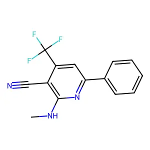 2-(Methylamino)-6-phenyl-4-(trifluoromethyl)pyridine-3-carbonitrile structure
