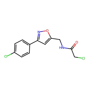 2-chloro-N-{[3-(4-chlorophenyl)-5-isoxazolyl]methyl}acetamide structure
