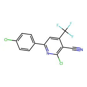 2-Chloro-6-(4-chlorophenyl)-4-(trifluoromethyl)pyridine-3-carbonitrile structure