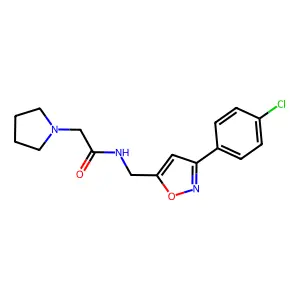 N-{[3-(4-chlorophenyl)-5-isoxazolyl]methyl}-2-(1-pyrrolidinyl)acetamide structure