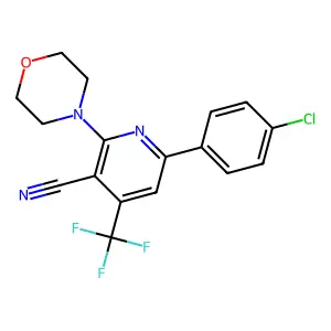 6-(4-Chlorophenyl)-2-morpholino-4-(trifluoromethyl)nicotinonitrile structure