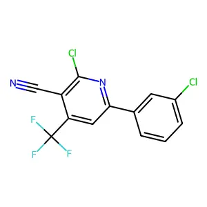 2-Chloro-6-(3-chlorophenyl)-4-(trifluoromethyl)pyridine-3-carbonitrile structure