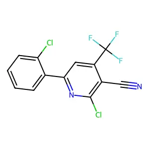 2-Chloro-6-(2-chlorophenyl)-4-(trifluoromethyl)nicotinonitrile structure