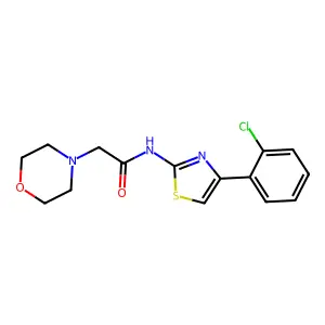 N-[4-(2-chlorophenyl)-1,3-thiazol-2-yl]-2-morpholinoacetamide structure