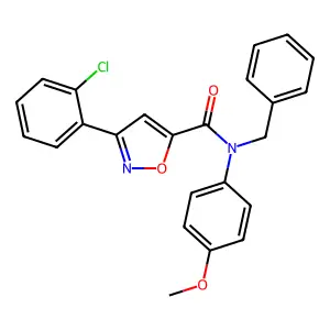 N-benzyl-3-(2-chlorophenyl)-N-(4-methoxyphenyl)-1,2-oxazole-5-carboxamide structure
