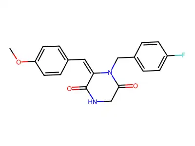 1-[(4-Fluorophenyl)methyl]-6-[(4-methoxyphenyl)methylidene]piperazine-2,5-dione structure