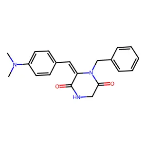 1-Benzyl-6-{[4-(dimethylamino)phenyl]methylene}tetrahydro-2,5-pyrazinedione structure