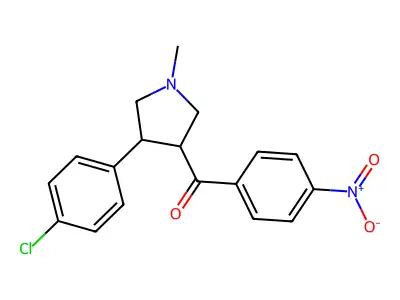 [4-(4-chlorophenyl)-1-methyltetrahydro-1H-pyrrol-3-yl](4-nitrophenyl)methanone structure