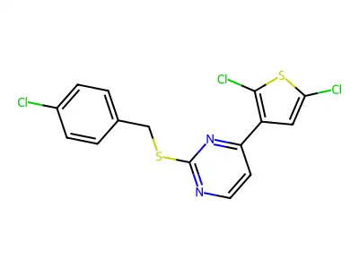4-Chlorobenzyl 4-(2,5-dichloro-3-thienyl)-2-pyrimidinyl sulfide structure