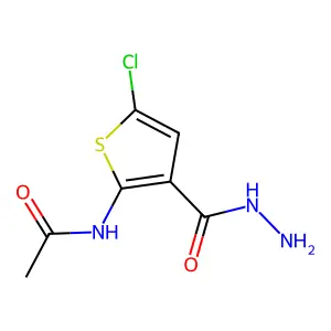 N-[5-chloro-3-(hydrazinecarbonyl)thiophen-2-yl]acetamide structure