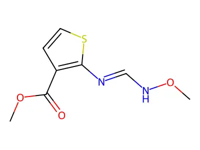 Methyl 2-[[(methoxyamino)methylene]amino]-3-thiophenecarboxylate structure