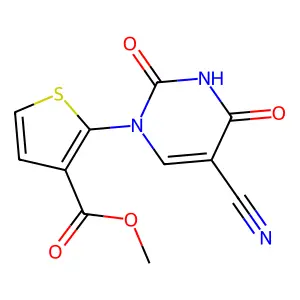 methyl 2-[5-cyano-2,4-dioxo-3,4-dihydro-1(2H)-pyrimidinyl]-3-thiophenecarboxylate structure