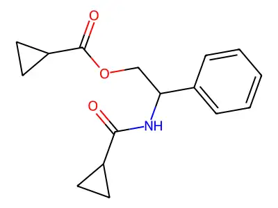2-[(Cyclopropylcarbonyl)amino]-2-phenylethyl cyclopropanecarboxylate structure