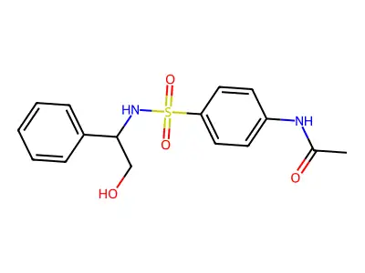 N-{4-[(2-hydroxy-1-phenylethyl)sulfamoyl]phenyl}acetamide structure