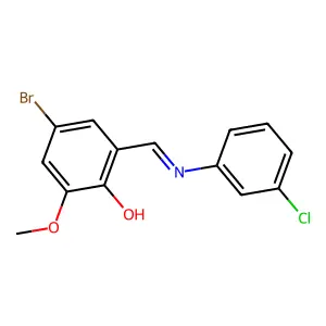 4-Bromo-2-{[(3-chlorophenyl)imino]methyl}-6-methoxybenzenol structure