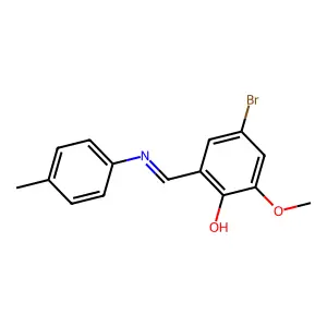 4-Bromo-2-methoxy-6-{[(4-methylphenyl)imino]methyl}benzenol structure