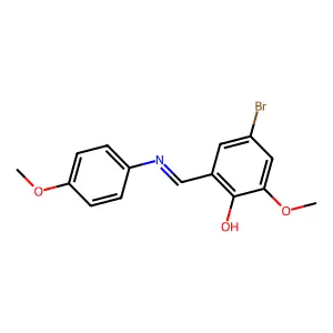 4-Bromo-2-methoxy-6-{[(4-methoxyphenyl)imino]methyl}benzenol structure