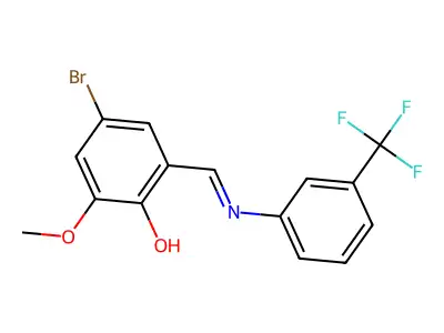 4-Bromo-2-methoxy-6-({[3-(trifluoromethyl)phenyl]imino}methyl)benzenol structure