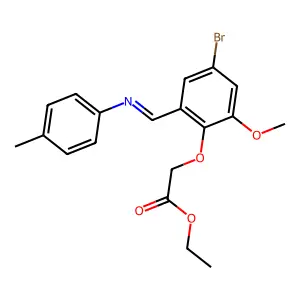 Ethyl 2-(4-bromo-2-methoxy-6-{[(4-methylphenyl)imino]methyl}phenoxy)acetate structure