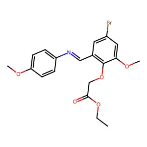 Ethyl 2-[4-bromo-2-methoxy-6-[(4-methoxyphenyl)iminomethyl]phenoxy]acetate structure