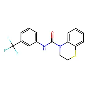 N-[3-(trifluoromethyl)phenyl]-2,3-dihydro-4H-1,4-benzothiazine-4-carboxamide structure