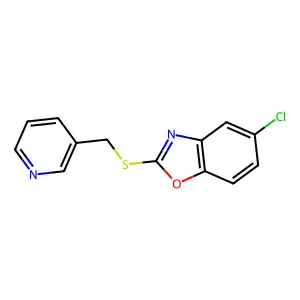 5-Chloro-2-[(3-pyridinylmethyl)sulfanyl]-1,3-benzoxazole structure