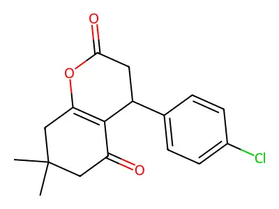 4-(4-Chlorophenyl)-4,6,7,8-tetrahydro-7,7-dimethyl-2H-1-benzopyran-2,5(3H)-dione structure