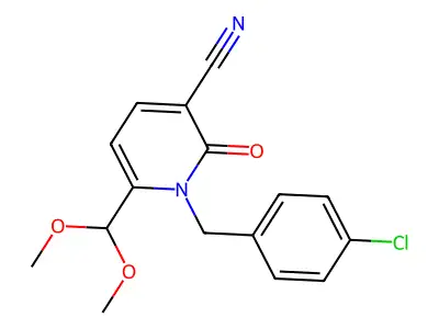 1-(4-Chlorobenzyl)-6-(dimethoxymethyl)-2-oxo-1,2-dihydro-3-pyridinecarbonitrile structure