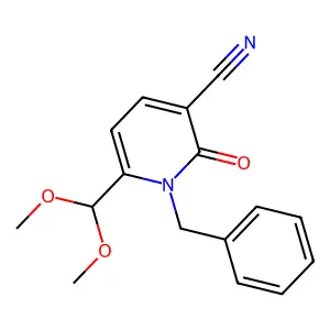 1-Benzyl-6-(dimethoxymethyl)-2-oxo-1,2-dihydro-3-pyridinecarbonitrile structure