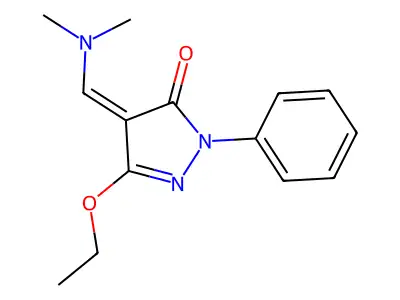 4-(Dimethylaminomethylidene)-5-ethoxy-2-phenylpyrazol-3-one structure