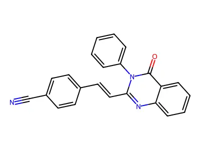 4-[2-(4-Oxo-3-phenylquinazolin-2-yl)ethenyl]benzonitrile structure