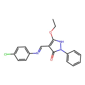 4-[(4-chloroanilino)methylene]-5-ethoxy-2-phenyl-2,4-dihydro-3H-pyrazol-3-one structure