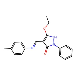 5-ethoxy-2-phenyl-4-(4-toluidinomethylene)-2,4-dihydro-3H-pyrazol-3-one structure