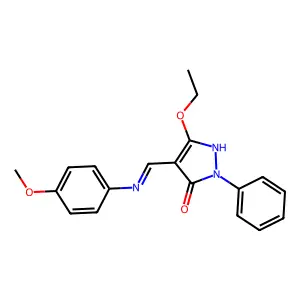 5-ethoxy-4-[(4-methoxyanilino)methylene]-2-phenyl-2,4-dihydro-3H-pyrazol-3-one structure