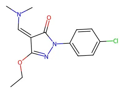 2-(4-Chlorophenyl)-4-(dimethylaminomethylidene)-5-ethoxypyrazol-3-one structure