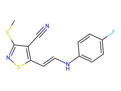 5-[2-(4-Fluoroanilino)ethenyl]-3-(methylthio)-4-isothiazolecarbonitrile structure