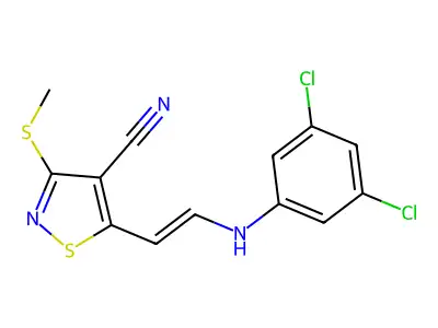 5-[2-(3,5-Dichloroanilino)vinyl]-3-(methylsulfanyl)-4-isothiazolecarbonitrile structure